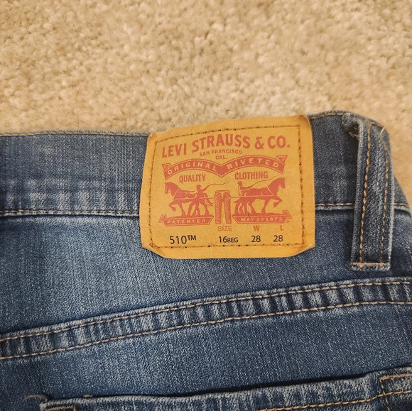 Womens Medium Wash Levi's 510 Skinny Straight Leg Jeans Size 28" Waist #C52 - Picture 7 of 7